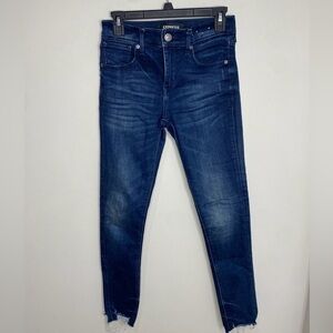 Express Skinny Jean with Raw Salvaged Edge Size 2 Dark rinse